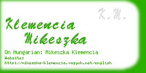 klemencia mikeszka business card